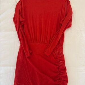 Something Navy - Elegant Red Long Sleeve Dress